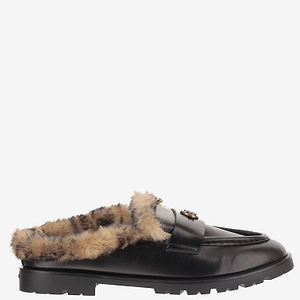 Pinko Shearling Trim Flat Mules