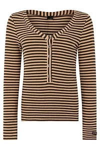 Pinko Striped Henley Sweater