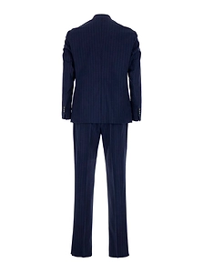 Plain Pinstriped Double-Breasted Suit