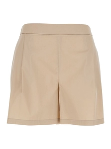 Plain Pleated Poplin Shorts
