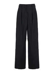 Plain Pleated Stretch Pants