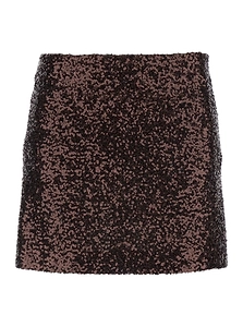 Plain Sequin Mini Skirt