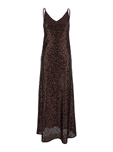 Plain Sequin Strappy Maxi Dress
