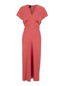 Plain V Neck Short Sleeve Tech Dress