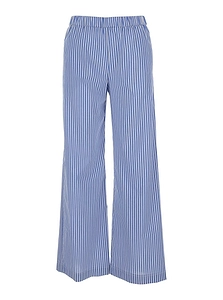 Plain Striped Wide-Leg Pants