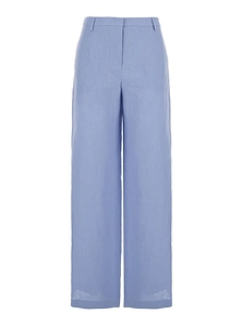Plain Wide-Leg Linen Pants