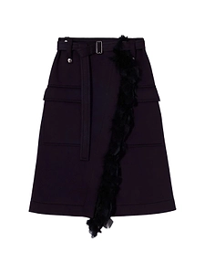Plan C Belted Trim Detail Skirt