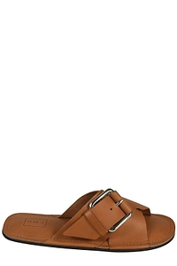 Plan C Buckled Slide Flat Sandals