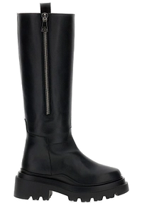 Plan C Zip-Detail Knee-High Boots