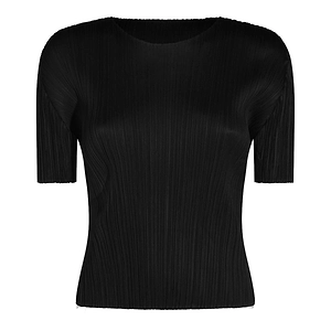Pleats Please Issey Miyake Sgort-Sleeved Crewneck Top