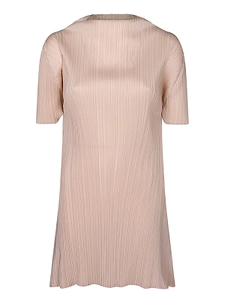 Pleats Please Issey Miyake Short Sleeve Pleated Dress