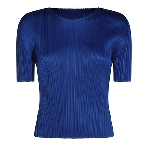 Pleats Please Issey Miyake Sgort-Sleeved Crewneck Top