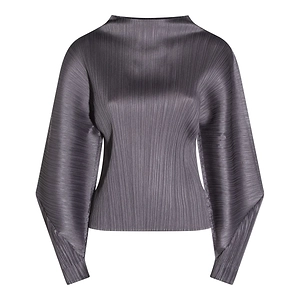 Pleats Please Issey Miyake Skyline Mock Neckline Top