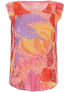 Pleats Please Issey Miyake V-Neck Pleated Foggy Top
