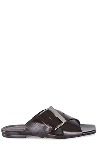 Poeve Emma Buckled Slip-On Mules