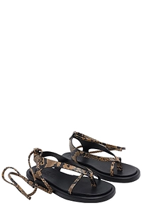 Poeve Flavia Lace-Up Flat Sandals