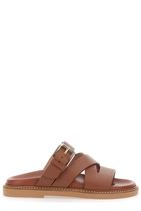 Pollini Buckled Slip-On Sandals