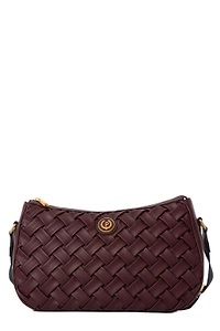 Pollini Zipped Woven Crossbody Bag
