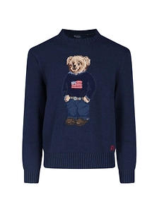 Polo Ralph Lauren Bear Motif Crewneck Knitted Jumper