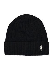 Polo Ralph Lauren Logo Embroidered Cable-Knit Beanie