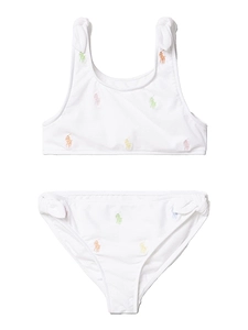 Polo Ralph Lauren Kids Logo Embroidered Two Piece Swimsuit