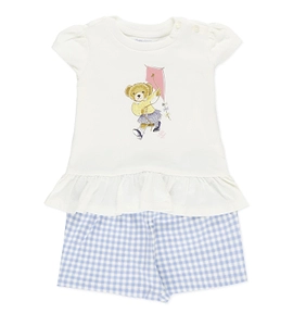Polo Ralph Lauren Kids Polo Bear Printed Checked Shorts Set