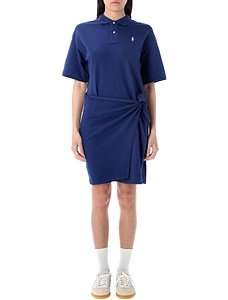 Polo Ralph Lauren Logo Embroidered Knot Detailed Mini Dress