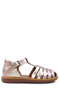 Pom Dapi Open Toe Buckled Flat Shoes