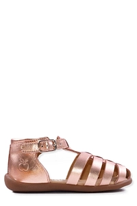 Pom D'api Logo Embossed Buckled Flat Shoes