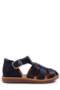 Pom D'api Open Toe Buckled Flat Shoes