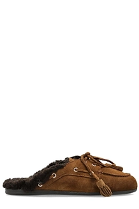 Posa Boat Fur Flat Mules