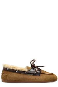 Posa Shearling-Lined Boat Loafers