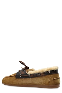 Posa Shearling-Lined Boat Loafers
