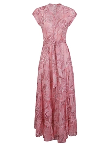 Poupette St Barth Kora Belted Print Maxi Dress