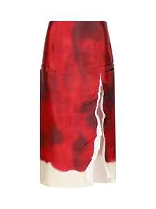 Prada Pattern-Printed Side-Slit Midi Skirt