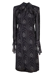 Prada All-Over Geometric Printed Midi Dress