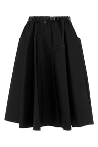 Prada Belted Pleated Skirt