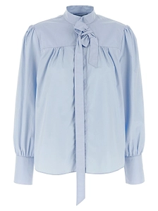 Prada Bow Detailed Long-Sleeved Shirt
