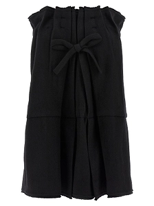 Prada Bow-Detailed Pleated Mini Dress