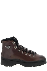 Prada Brixxen Shearling-Lined Ankle Boots