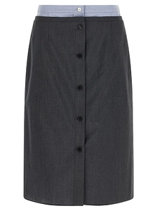 Prada Double Layered Midi Skirt