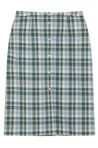 Prada Checked Midi Skirt