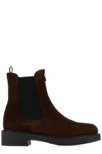 Prada Chocolate Suede Chelsea Boots