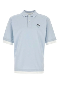 Prada Contrast Trim Piqué Polo Shirt