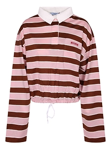 Prada Cropped Striped Polo Shirt