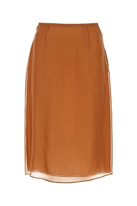 Prada Straight Hem A-Line Midi Skirt