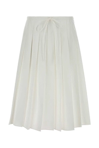Prada Drawstring Pleated Midi Skirt