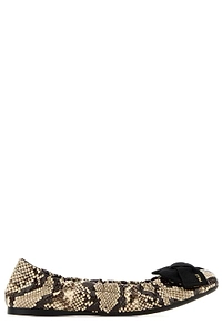 Prada Embossed Bow-Detailed Ballerinas