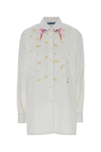 Prada Embroidered Poplin Shirt