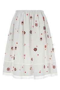 Prada Embroidered Poplin Skirt